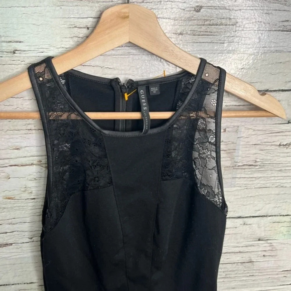 Guess black lace peplum top size xs - Picture 4 of 7